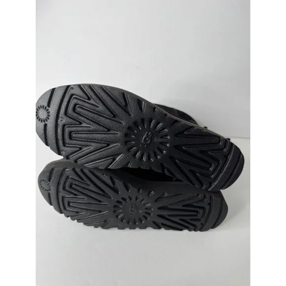 UGG Classic Short Logo Zip Black Boots EU 36 US 5 NEW