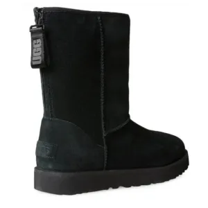 UGG Classic Short Logo Zip Black Boots EU 36 US 5 NEW