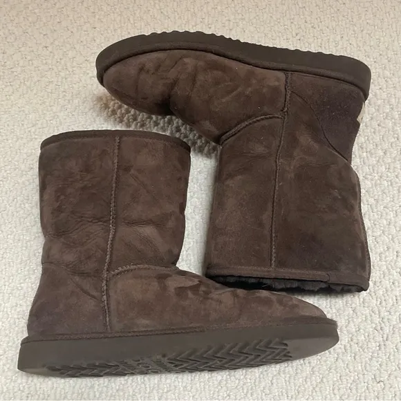 UGG Classsic Short Dark Brown Suede Boots