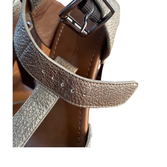 UGG Collection Metallic gold Ankle strap studded heels! decent condition
