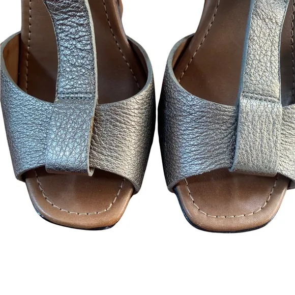 UGG Collection Metallic gold Ankle strap studded heels! decent condition