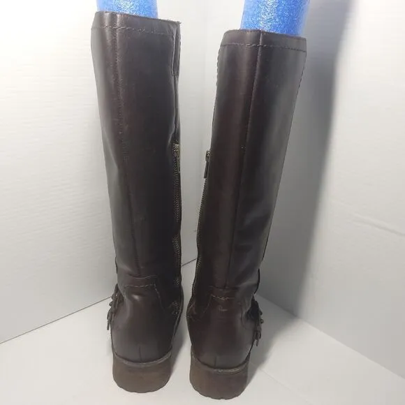 UGG Dahlen Women's Dark Brown Leather Lined Zip Up Riding Boots Size 7