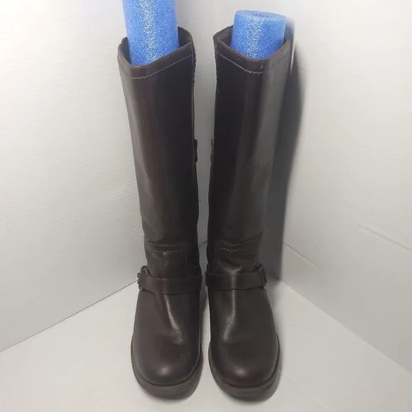 UGG Dahlen Women's Dark Brown Leather Lined Zip Up Riding Boots Size 7