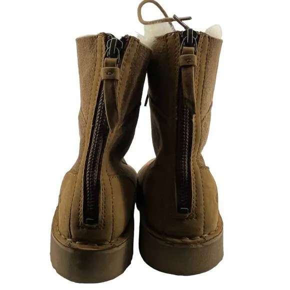 Ugg Daney Suede Wool Lined Lace Up Zipper Back Boots 1017507 Women’s 5.5