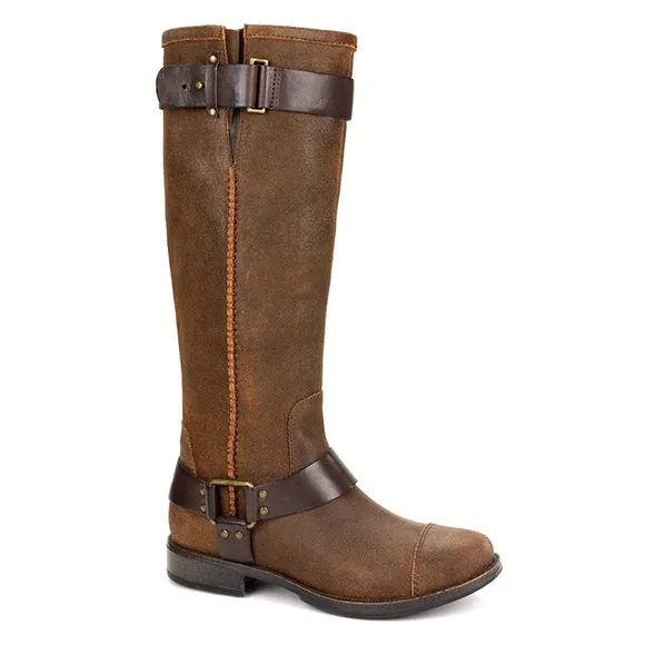 UGG Dree Brown Suede Harness Pull-on Riding Boots S/N 1005690 Size 7.5