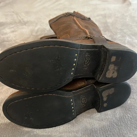 UGG Dree Brown Suede Harness Pull-on Riding Boots S/N 1005690 Size 7.5