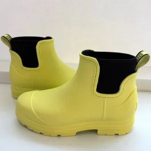 UGG Droplet Rain Boots Faux Fur Lined Booties Waterproof Pearfect Yellow Size 6