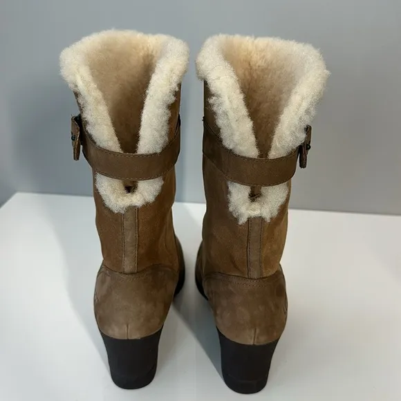 Ugg Edelina Chestnut Wedge Boots Size 9