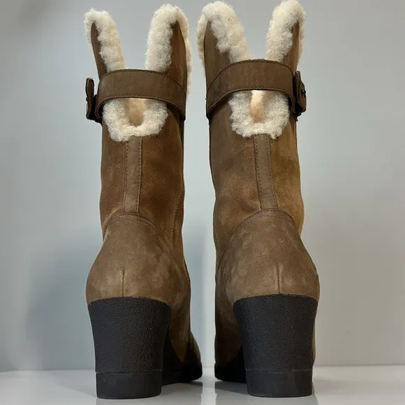 Ugg Edelina Chestnut Wedge Boots Size 9