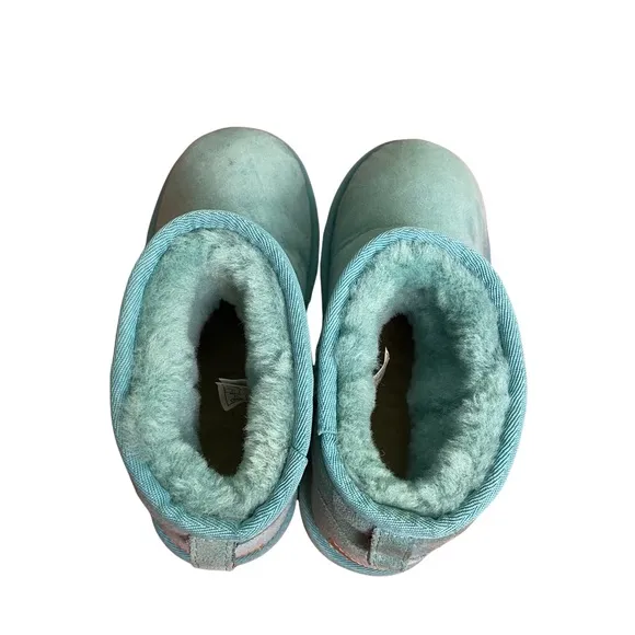 Ugg Girls Turquoise Classic Ankle Sheepskin Boots
