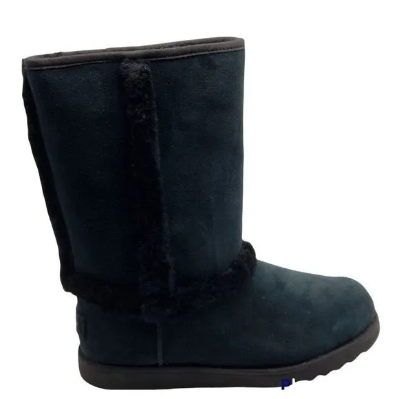 Ugg Girls Hadley II Black Waterproof Sheepskin Winter Snow Boots Size 5