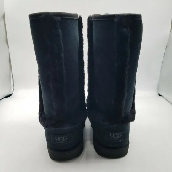 Ugg Girls Hadley II Black Waterproof Sheepskin Winter Snow Boots Size 5