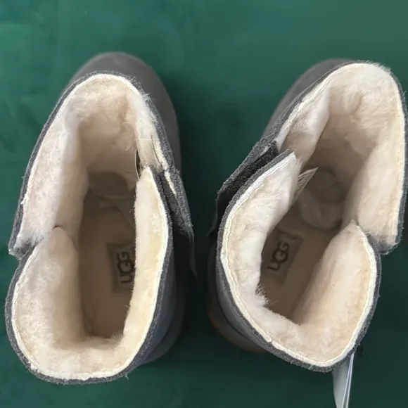 UGG Gray Suede Ankle Boots with Plush Lining