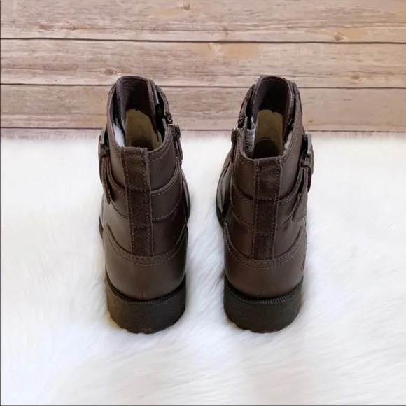 UGG Jaidyn Grizzly Leather Cozy Combat Boots