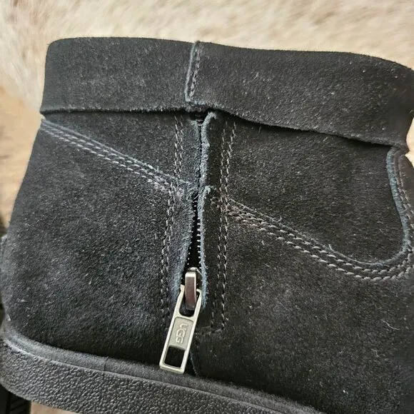 UGG Josefene Cuff Women's Suede Ankle Boots in Black NEW