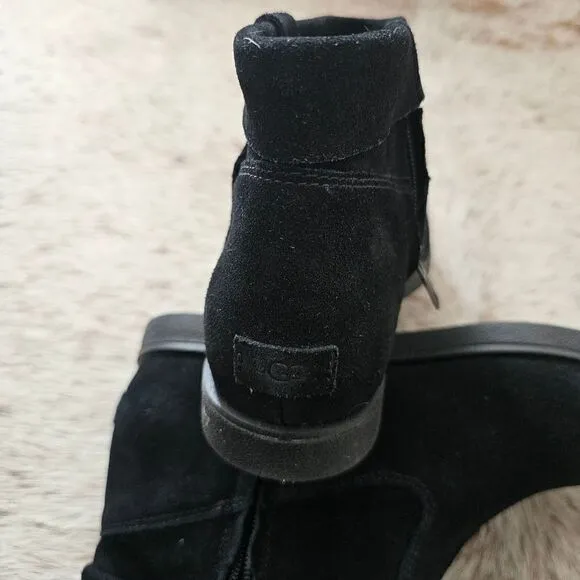 UGG Josefene Cuff Women's Suede Ankle Boots in Black NEW