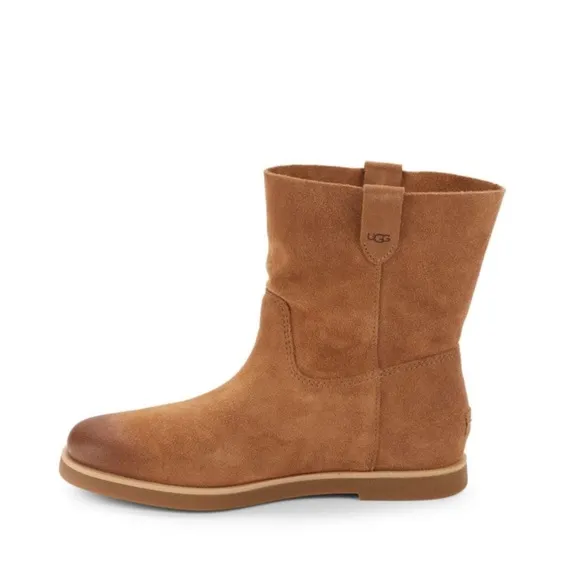 UGG Josefene Leather Short Boots in Chestnut, Size 5.5, New without Box