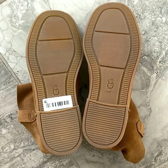 UGG Josefene Leather Short Boots in Chestnut, Size 5.5, New without Box