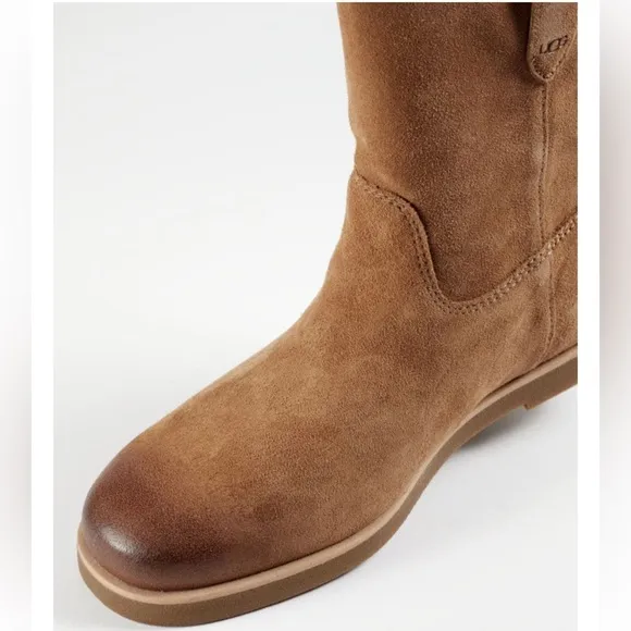 UGG Josefene Leather Short Boots in Chestnut, Size 5.5, New without Box