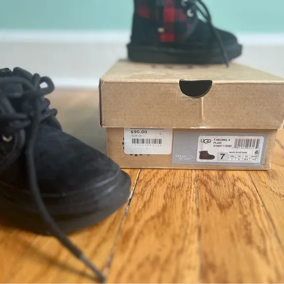 UGG Kids Black and Red Boots