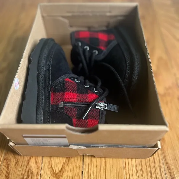 UGG Kids Black and Red Boots