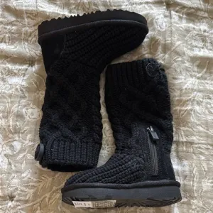 UGG Kids Black Knit Boots
