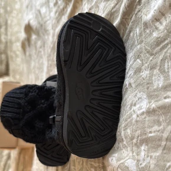 UGG Kids Black Knit Boots
