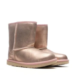 UGG Kids CLASSIC II BOOT METALLIC GLITTER - ROSE GOLD Size 7 or Women’s 8 or 9