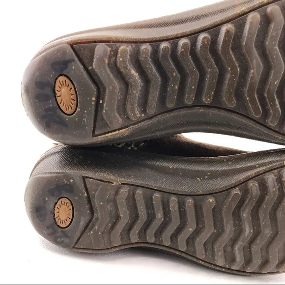 UGG Kona Brown Leather Toggle Winter Boots 7