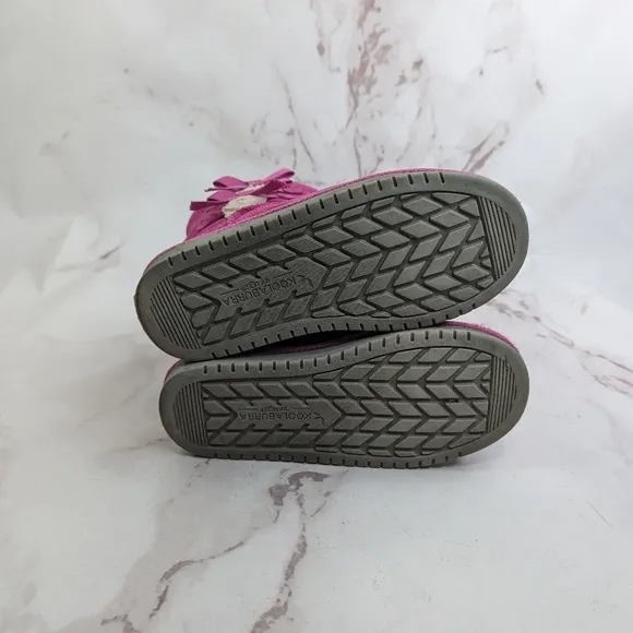 Ugg Koolaburra Boots Girl 3 Hot Pink Youth Kids Bow Tie Fandango Victoria Short
