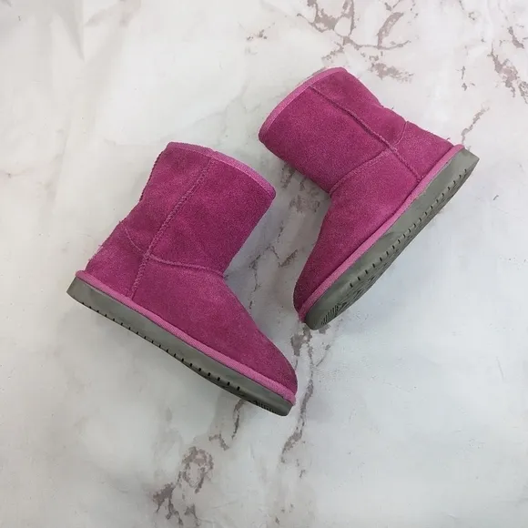 Ugg Koolaburra Boots Girl 3 Hot Pink Youth Kids Bow Tie Fandango Victoria Short