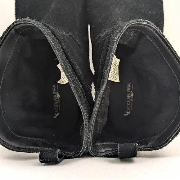 UGG Koolaburra Lorelei Suede Slouch Booties Side Zip Round Toe Black size 9.5