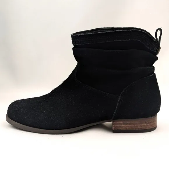 UGG Koolaburra Lorelei Suede Slouch Booties Side Zip Round Toe Black size 9.5