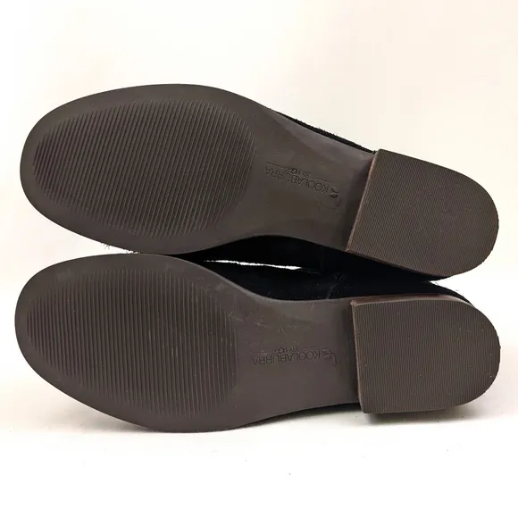 UGG Koolaburra Lorelei Suede Slouch Booties Side Zip Round Toe Black size 9.5