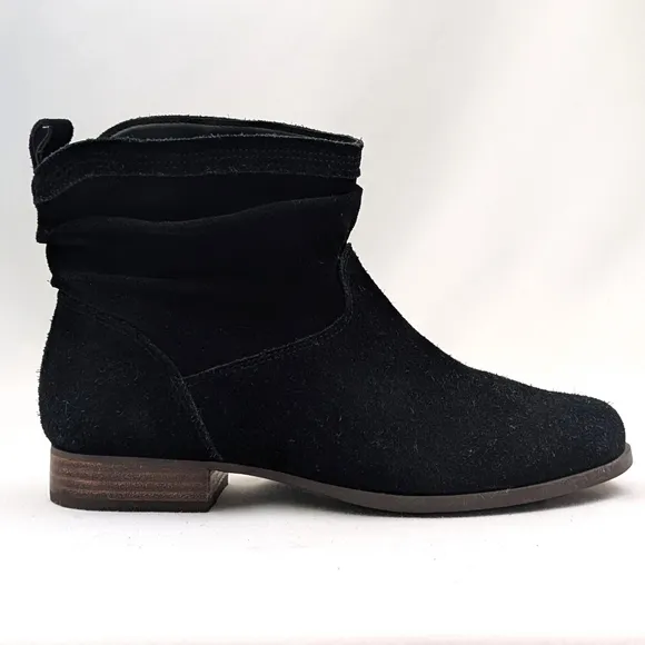UGG Koolaburra Lorelei Suede Slouch Booties Side Zip Round Toe Black size 9.5