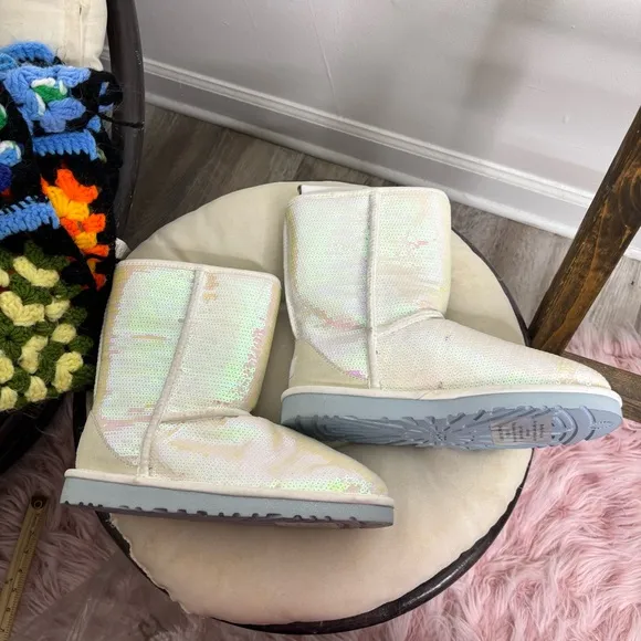 UGG Limited Edition “Sparkles, I DO” Sequin Short Boots