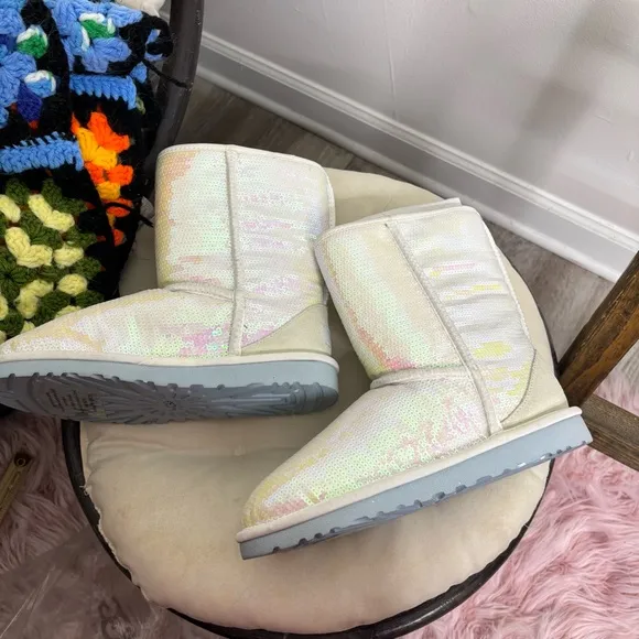 UGG Limited Edition “Sparkles, I DO” Sequin Short Boots