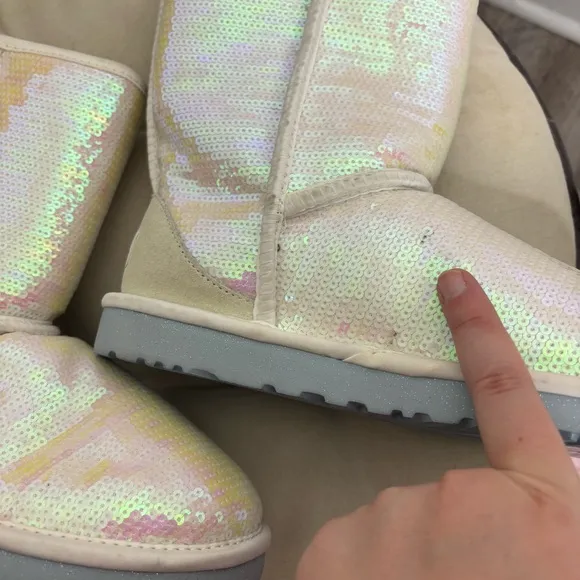 UGG Limited Edition “Sparkles, I DO” Sequin Short Boots