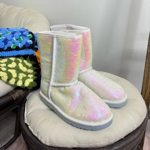 UGG Limited Edition “Sparkles, I DO” Sequin Short Boots