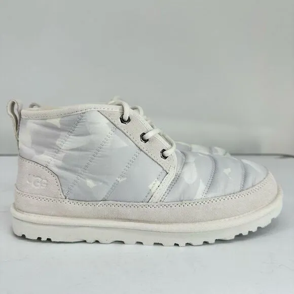 UGG Mens Neumel LTA Peace Camo Boots Puffer White Size 8 Chukka Winter