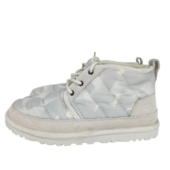 UGG Mens Neumel LTA Peace Camo Boots Puffer White Size 8 Chukka Winter