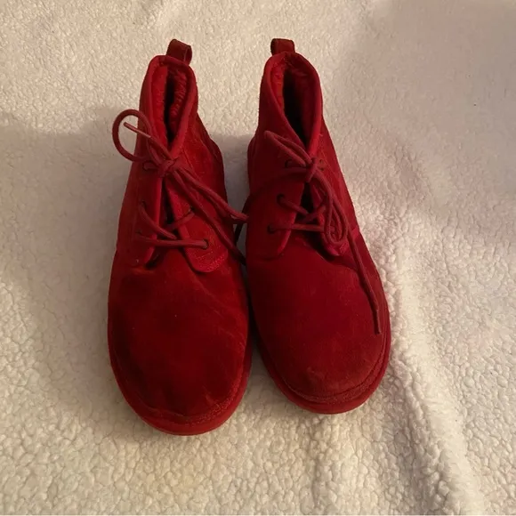 UGG Neumel Men's Red Suede Chukka Lace Up Ankle Boots Size 13