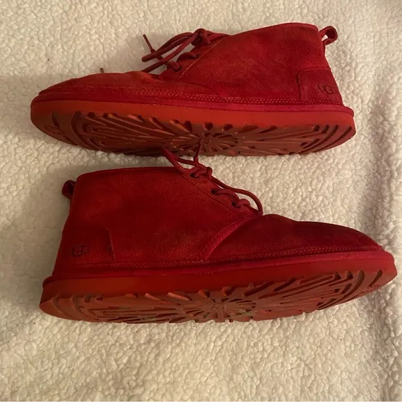 UGG Neumel Men's Red Suede Chukka Lace Up Ankle Boots Size 13