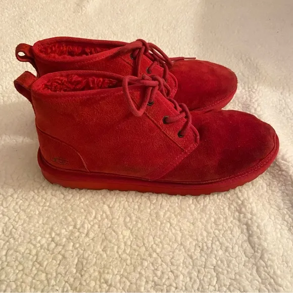 UGG Neumel Men's Red Suede Chukka Lace Up Ankle Boots Size 13