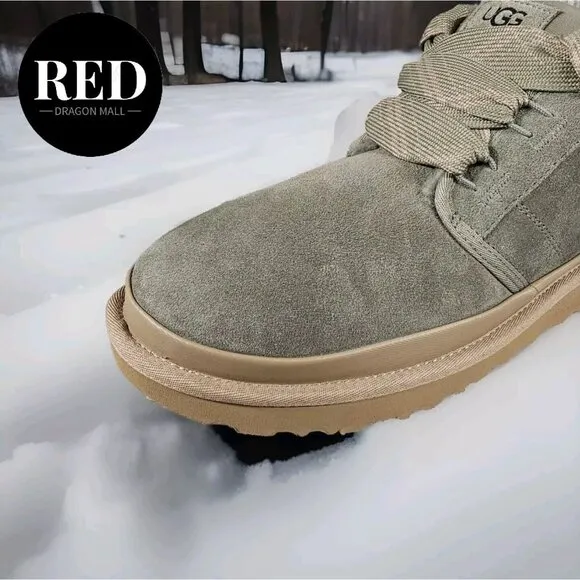UGG Neumel Moss Green Suede Leather Wool Lining Boots - Men's Size 12