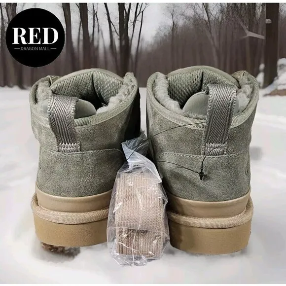 UGG Neumel Moss Green Suede Leather Wool Lining Boots - Men's Size 12