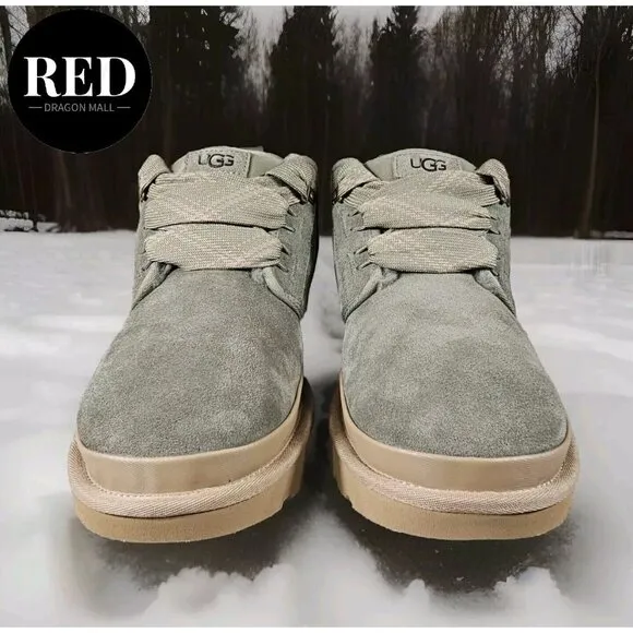 UGG Neumel Moss Green Suede Leather Wool Lining Boots - Men's Size 12