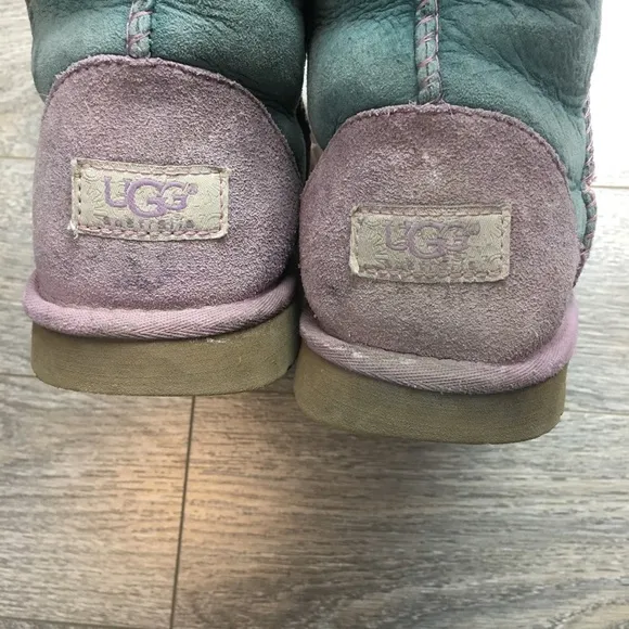 UGG Patchwork Classic Short Boots Purple/Pink/Teal
