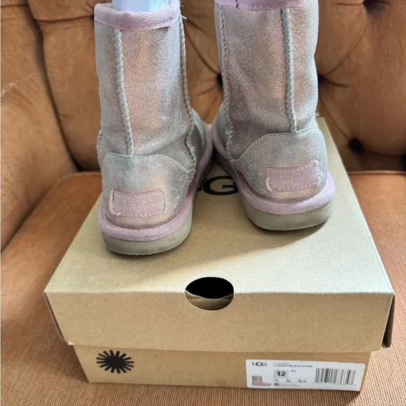 UGG Pink Plush Boots with Glamorous Finish