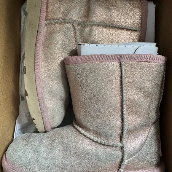 UGG Pink Plush Boots with Glamorous Finish